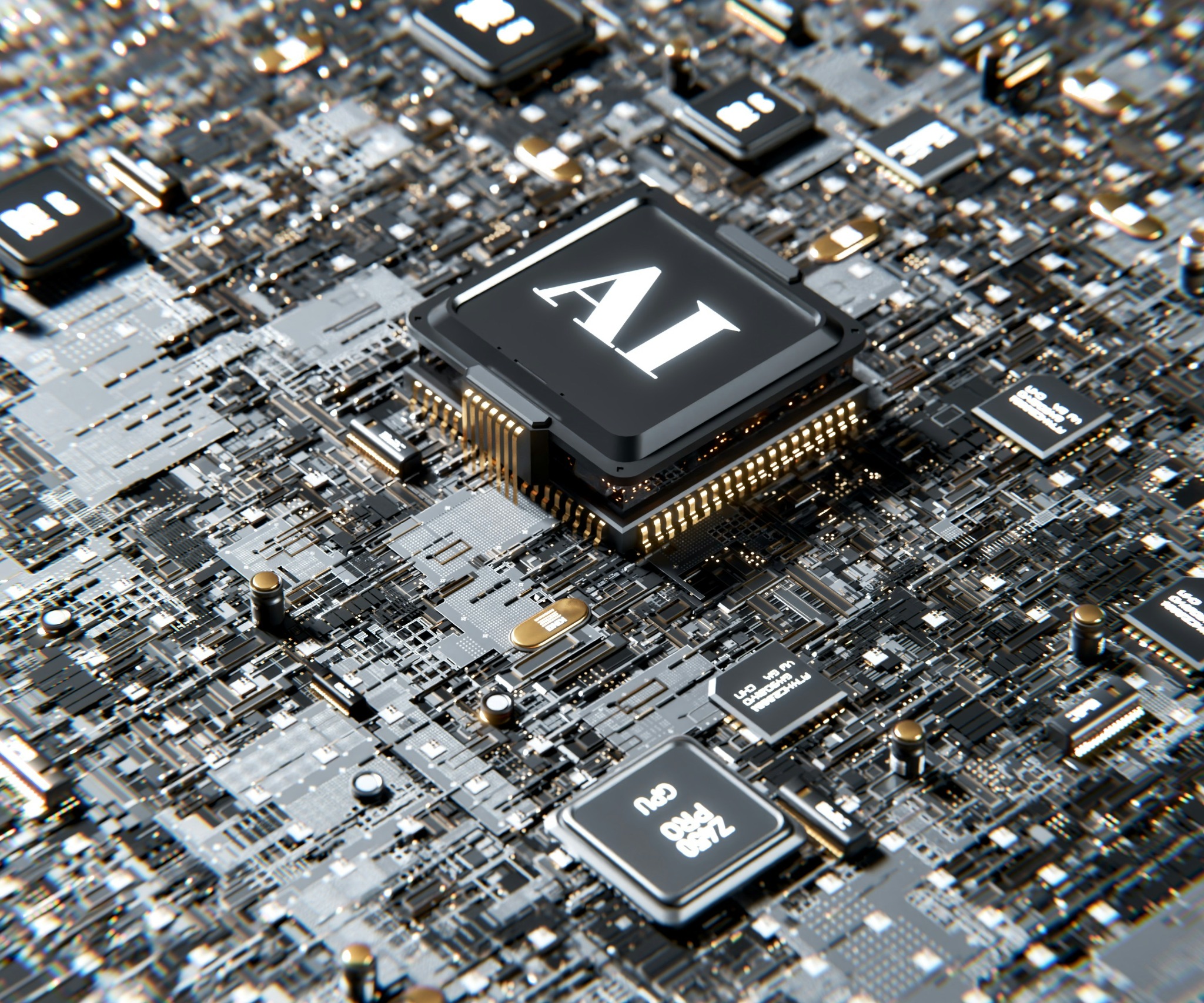 AI processor on a circuit board